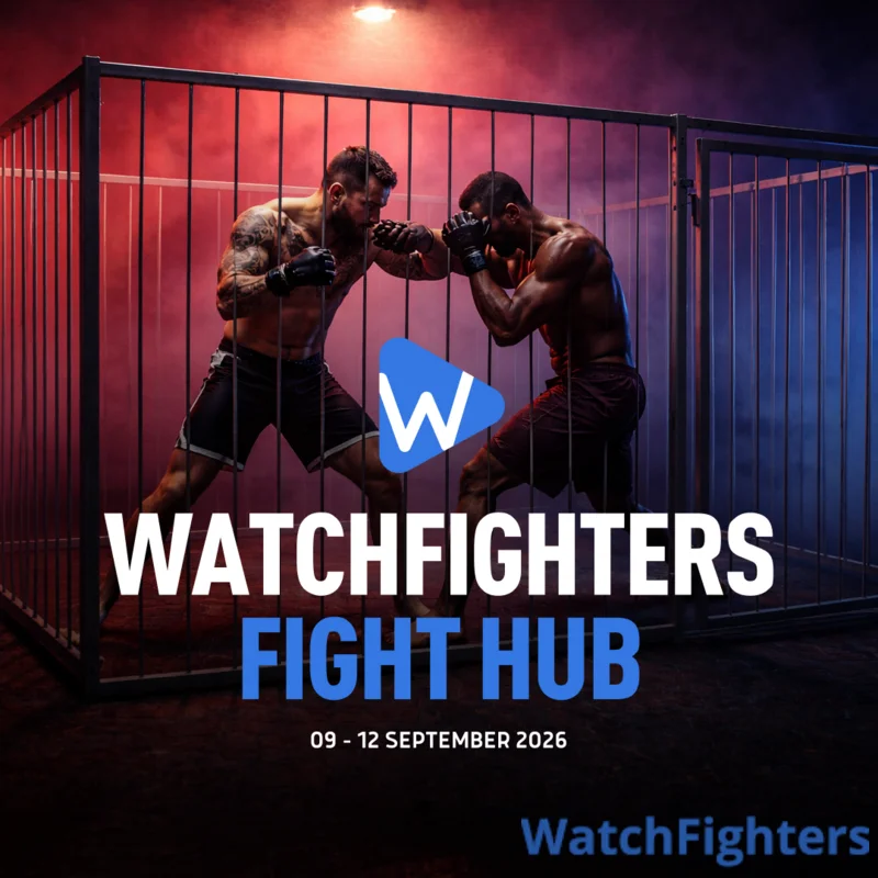 WatchFighters Fight Hub Berlin — cage fight key visual