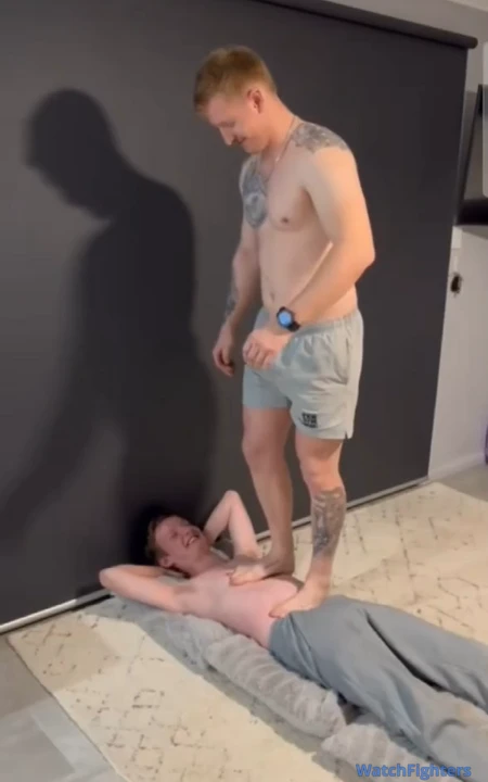 Muscular Man Trampling Skinner Guy WatchFighters